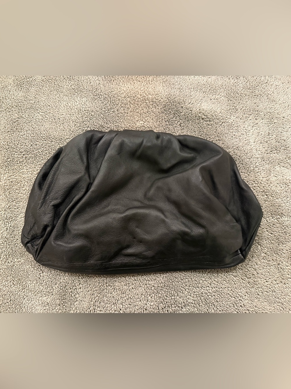 Black Soft Leather Clutch Bag